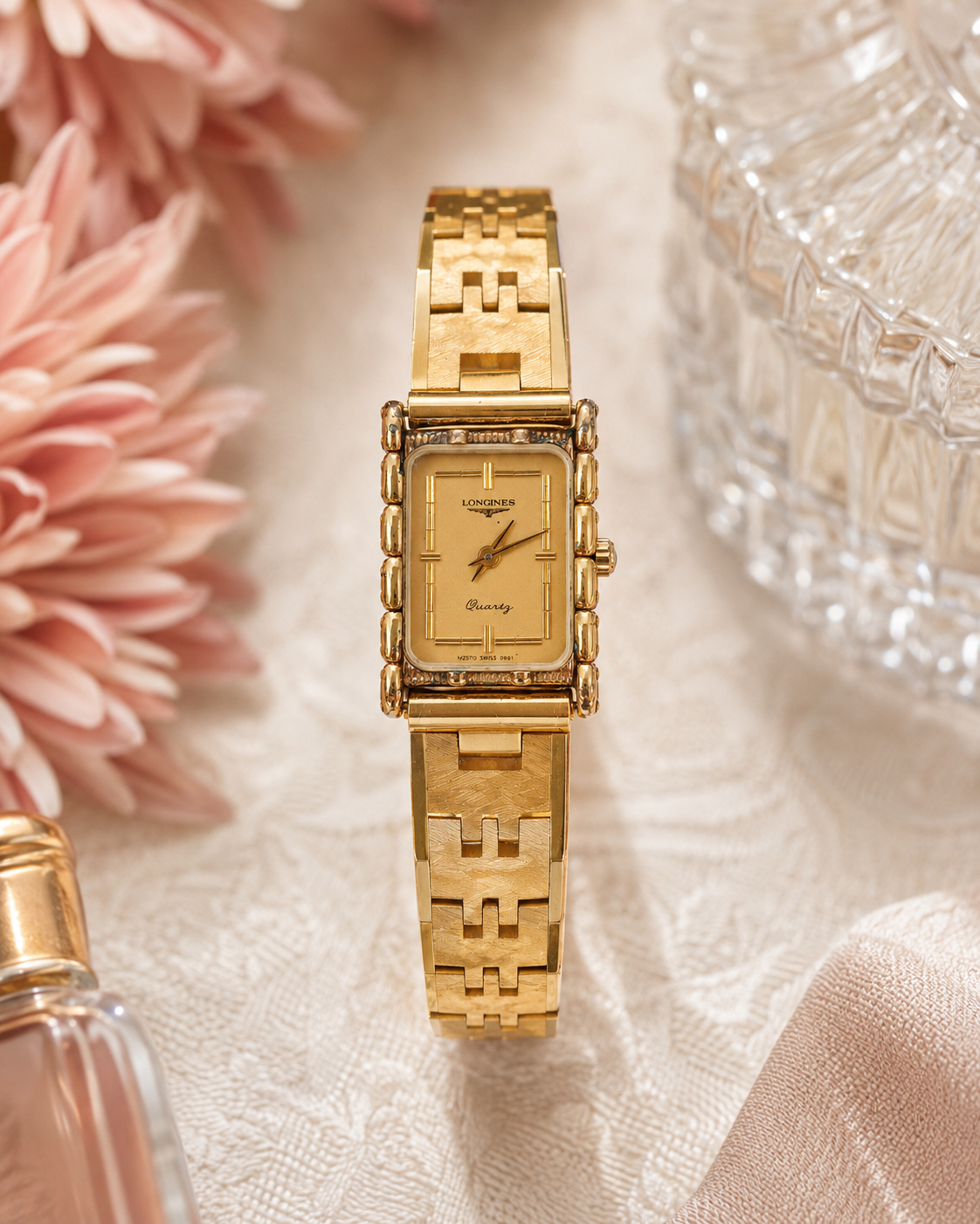 Longines — złocony zegarek kwarcowy